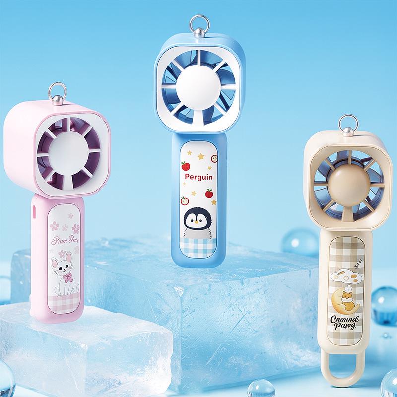 Cute Cartoon USB Rechargeable Mini Fan for Kids - Portable High Power Handheld Electric Fan with Custom Logo