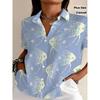 Womens Casual Comfortable Summer Short Sleeve Printed Shirt Daily Street Wear