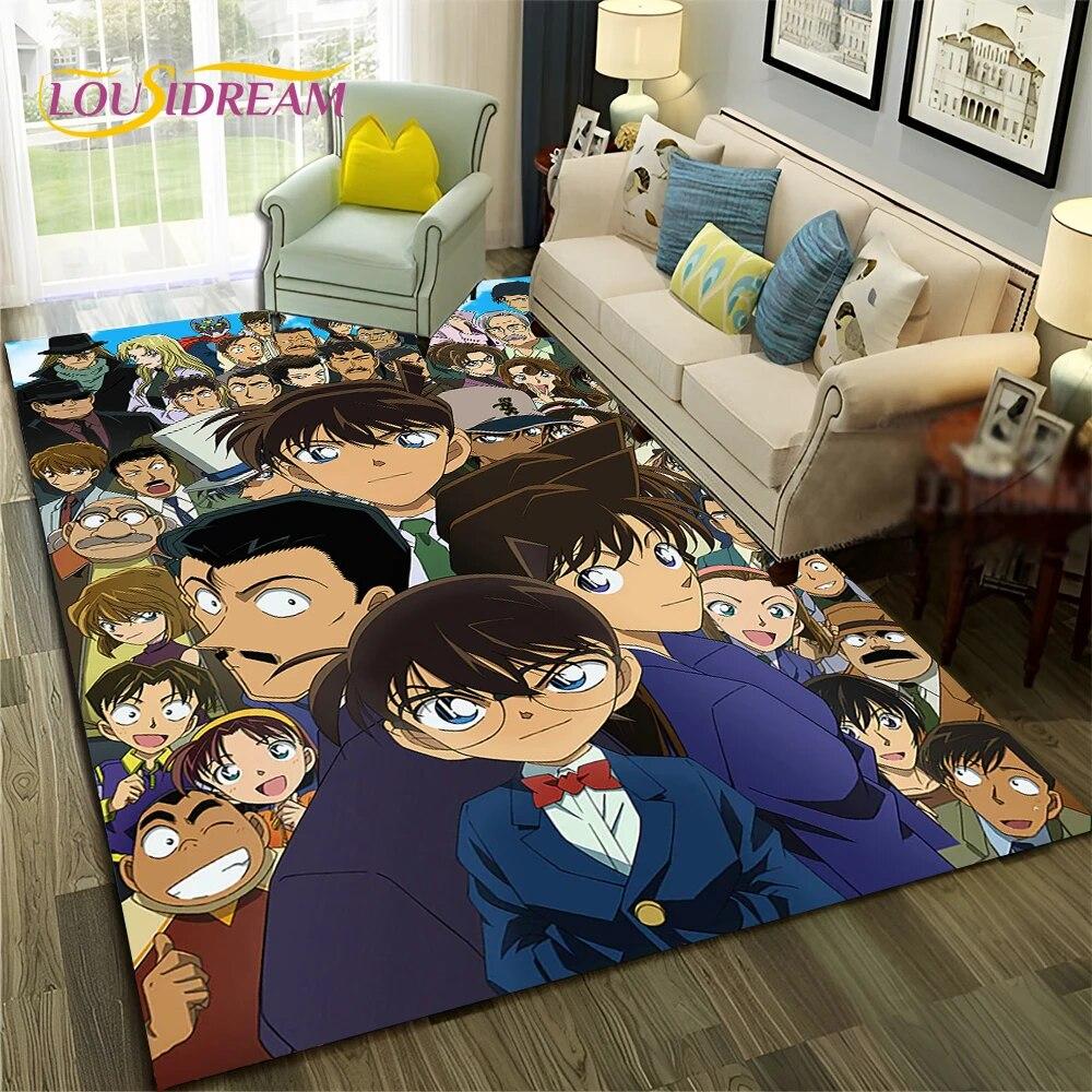 Cartoon HD Detective Conan Anime 3D Carpet Rug for Home Living Room Bedroom Sofa Doormat Decor,Child Area Rug Non-slip Floor Mat