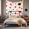 Boho Chic Wall Tapestry With Moon Phase Floral Starry Sky Design Bedroom Yoga Studio Decor