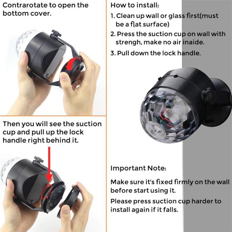 Portable Sound Activated Party Lights Battery Powered/USB Plug In Strobe Stage Par Light for Car Room Dance Parties Xmas Wedding