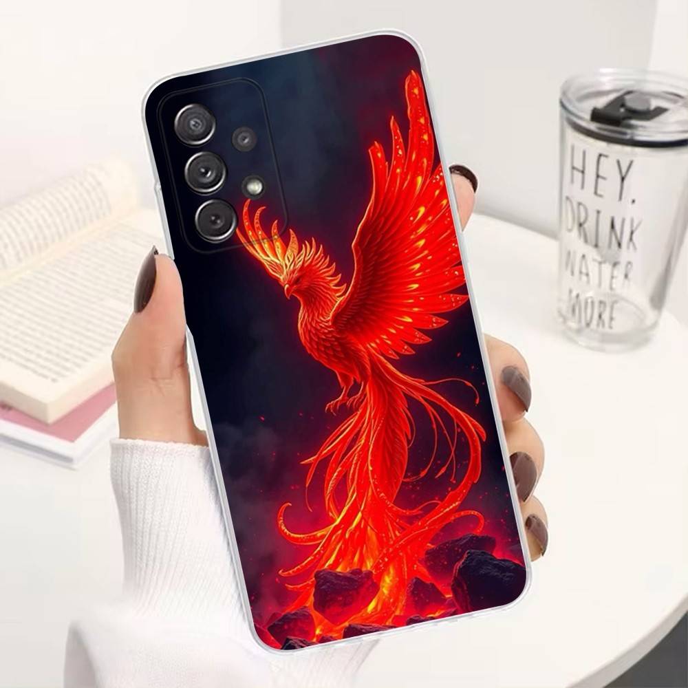 Cool Phoenix For Samsung A51,30,71,S9,Ultra,Lite,S23,20,FE,22,21,PIus,10,Transparent, Silicone Case