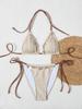 2025 European & American Solid Color Lace-Up Women's Sexy Bikini Swimwear