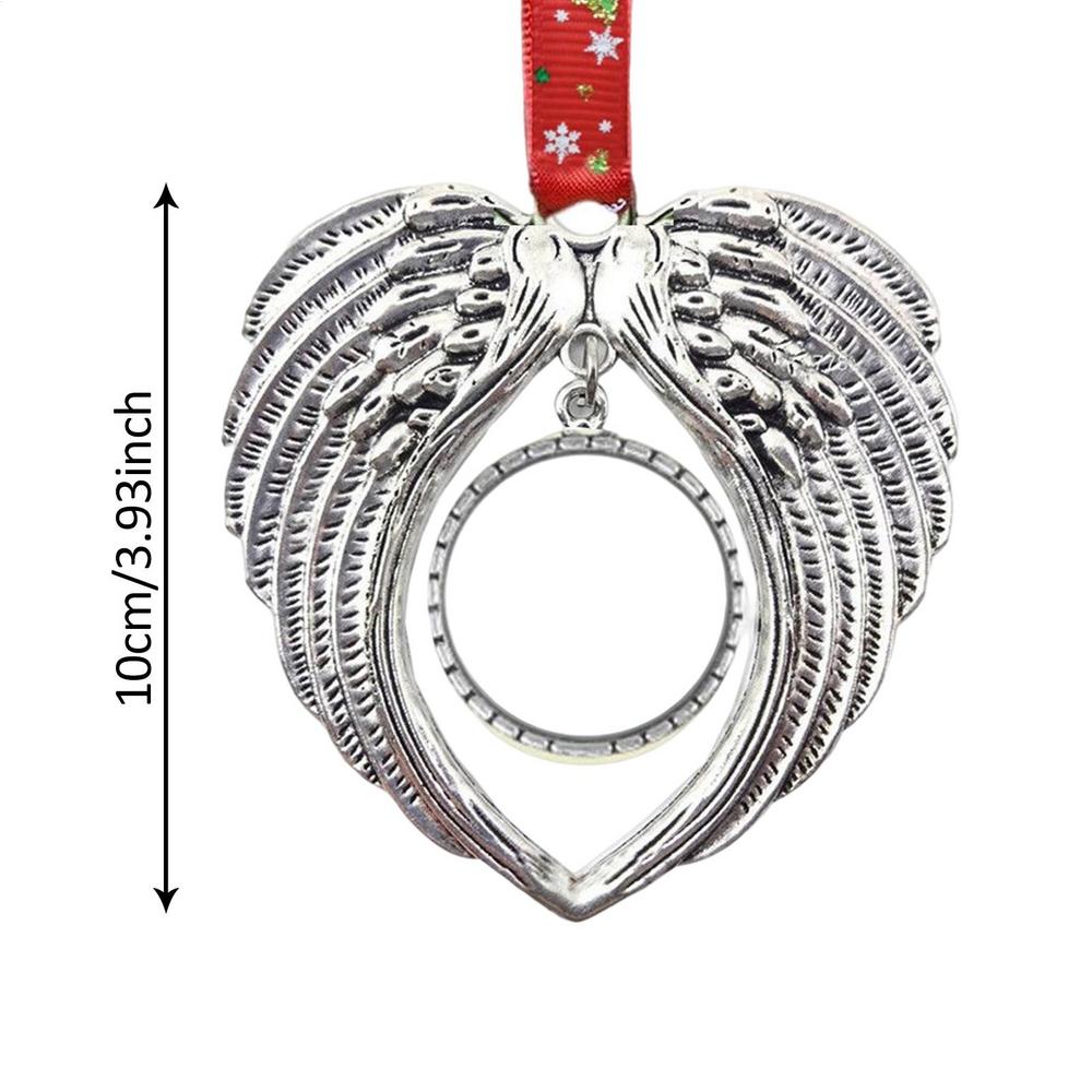 My Heart Is In Heaven Angel Wing Ornament Christmas Tree Pendant Festival Party Household Decorations Xmas Memorial Pendants