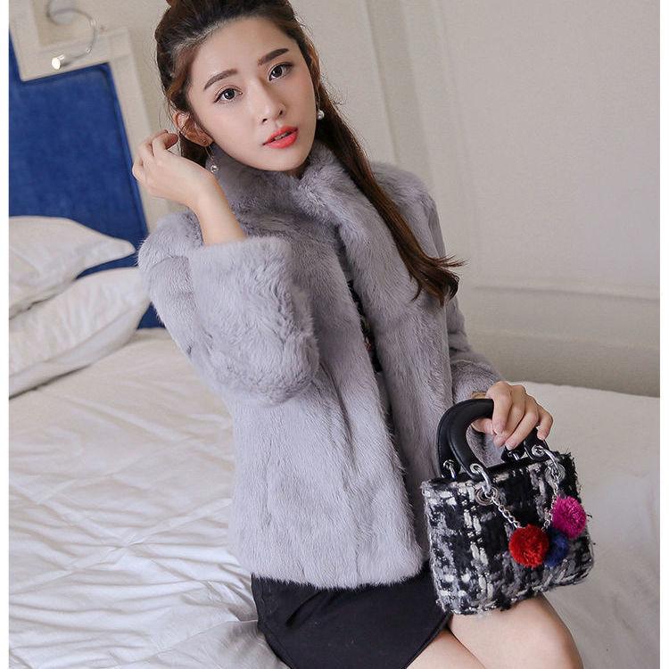 Imitation mink coat women's short stand-up collar autumn and winter top imitation fur jacket imitation velvet new
