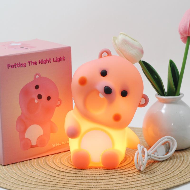 

USB Rechargeable Silicone Night Light: Bedside Lamp & Sleep Aid for Babies 1W