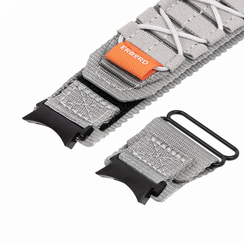 ERBORD Runner Nylon Strap for Samsung Galaxy Watch 4/5/6/7, Gray