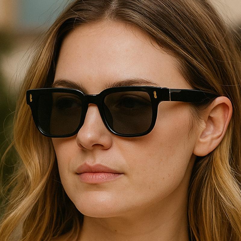 New Retro Square Women Sunglasses Ins Brand Rice Nail Design Personality All Match Trendy Men Casual Shades Uv400 Leopard Print