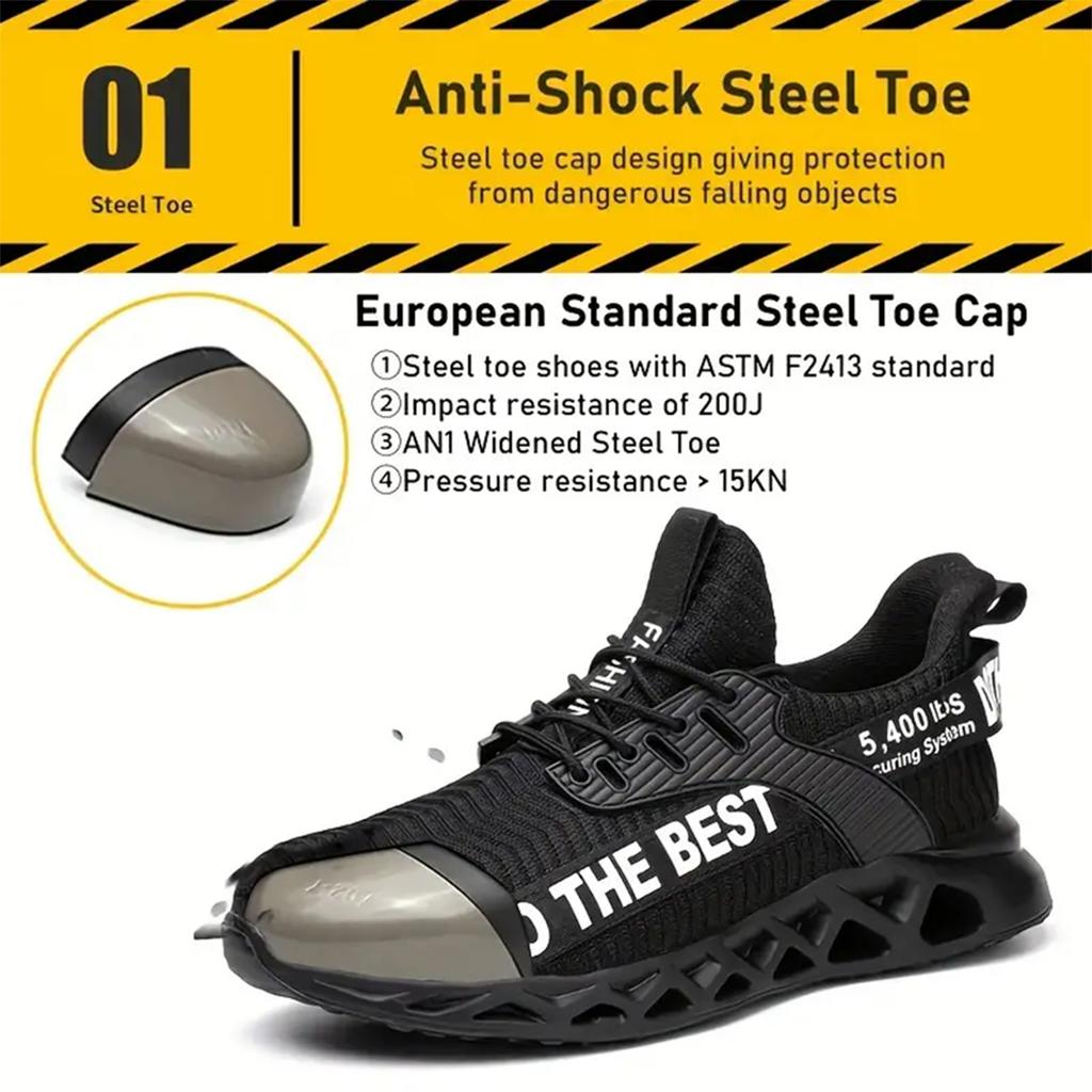 Onverwoestbare Stalen Neus Schoenen voor Mannen Vrouwen Anti-Punctie Werkschoenen Comfortabele Ademende Werk Veiligheid Beschermende Sneakers
