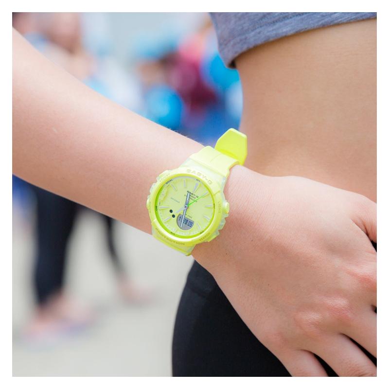 Casio BABY-G series sports series multi-function pedometer sports waterproof quartz movement resin strap Japanese and Korean watch women's BGS-100-9A