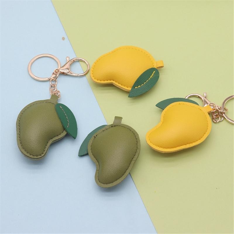 Leather Keychain Accessory Artistic Fruit Shape Portable Bag Embellishment Suitable for Backpacks or Key Decorating