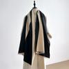 Autumn And Winter Women'S Color Matching Fringed Hair Scarf Women'S Splicing Thickened Shawl Scarf