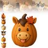 Farm Animal Pumpkin Figurines, Cute Funny Resin Cow Duck Sheep Pig Chicken Horse Statue, Halloween Thanksgiving Fall Decorations