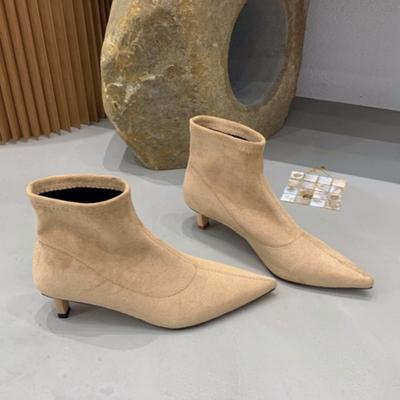 Fashion Pointed Toe Ankle Boots Women High Heels Suede Shoes Winter 2025 Trend Sexy Elegant Office Shoes Fashion Party Pumps Botas Mujer