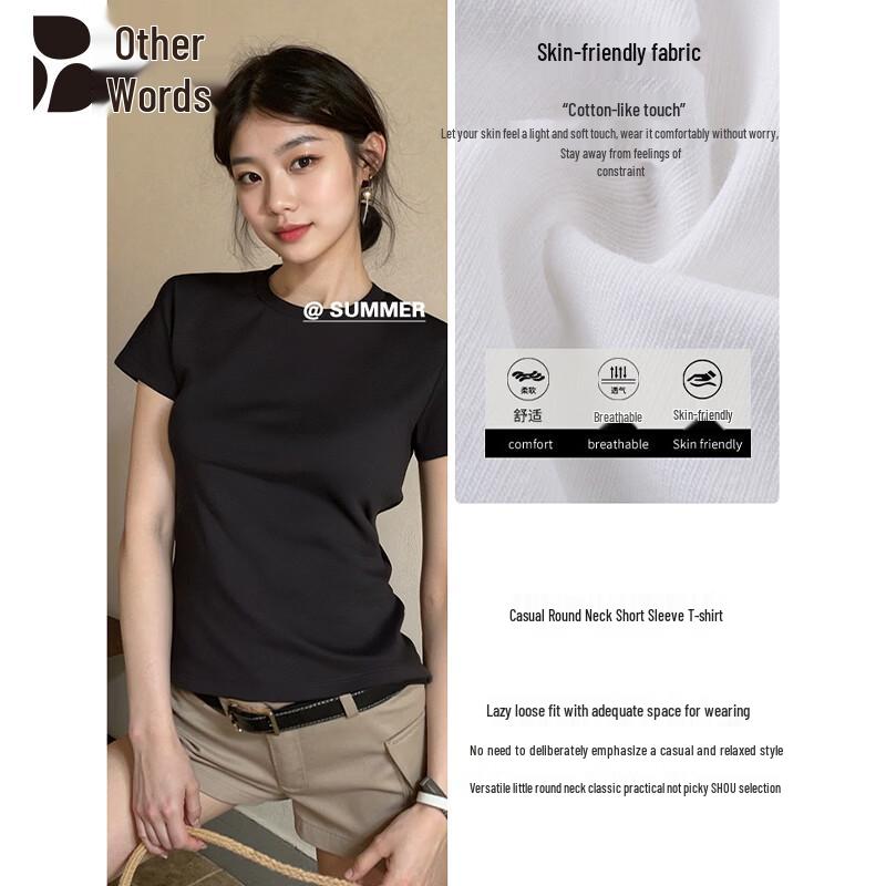 

Women s Round Neck Short Sleeve Slim Fit T-Shirt XL