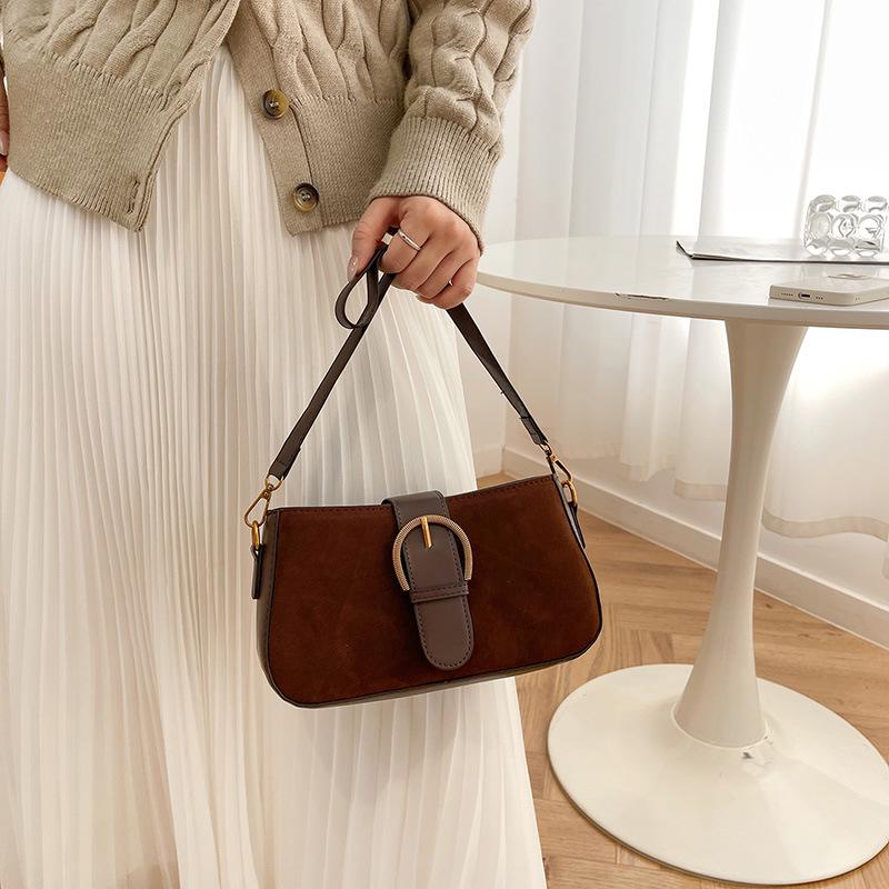 Retro Handbag: Niche Design Frosted Shoulder/Crossbody Bag