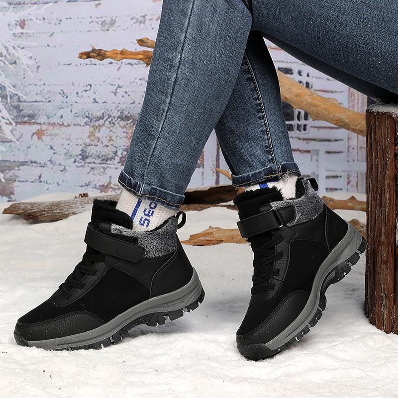 Winter New Velvet Thick Cotton Boots Men's and Women's Short Boots Outdoor Mountaineering Walking Shoes Snow Boots Men Anti Slip