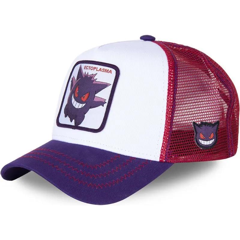 High Quality Embroidery Baseball Cap Pikachu Gengar Snorlax Psyduck Anime Adjustable Breathable Mesh Hat Cosplay Gifts