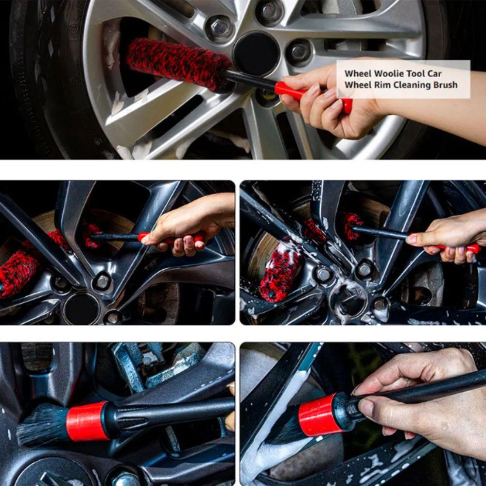 Plush Material Auto Wheel Woolies Brushes Long Handle Car Cleaning Tools  Car Wash