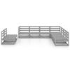 9 Piece Garden Lounge Set Grey Solid Pine Wood