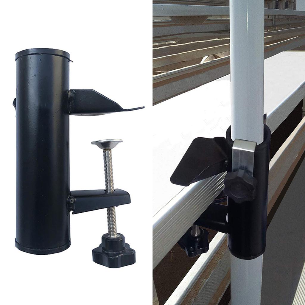 Suporte para Guarda-sol Fixador de Praia Cremalheira Grampo para Varanda Deck Metal Pátio Suporte Externo Peças Pátio Clipe Fixo Preto