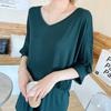 Korean Style V-Neck Batwing Sleeve Loose Top for Autumn and Spring