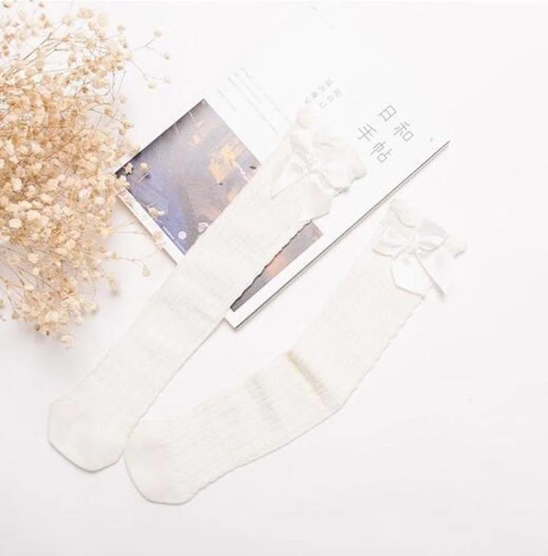Children's Leg Warm Socks Bowknot Bubble Mouth High Tube Knee High Thin Section No Heel Pods Baby Clothing Accessories Gifts