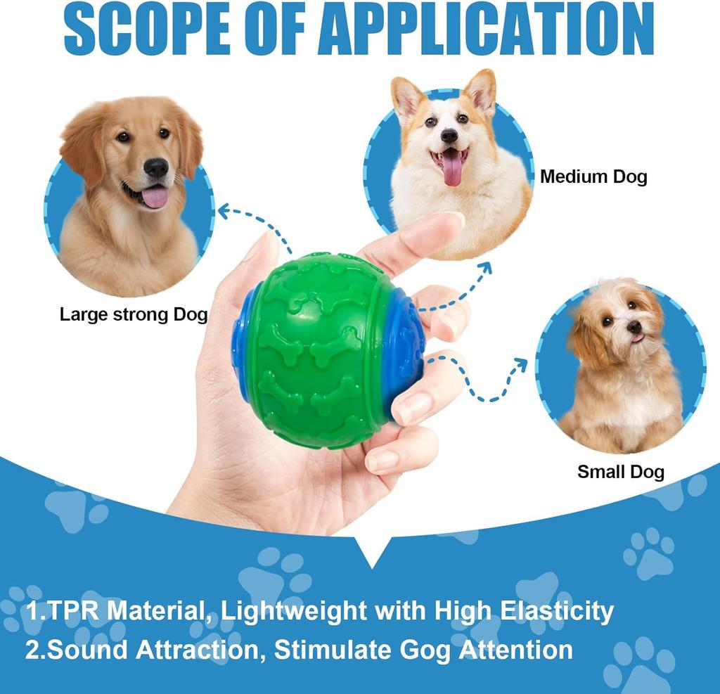 Throwing Ball For Dogs Interactive Training Squeaky Balls Toys Tpr Bite Resistance Chew And Teething Balls For All Breeds Dogs