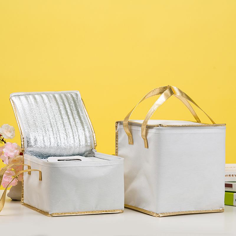 Kalınlaştırılmış Yalıtımlı Pasta Çantası – Taşınabilir Folyo Soğutmalı Çanta Doğum Günü Pastaları için