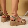 One Buckle Slope Heel Thick Bottom Roman Sandals Casual Sandals