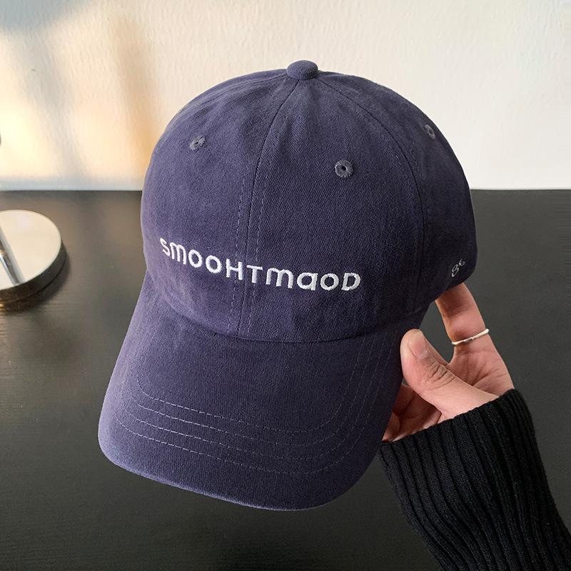

Новая корейская кепка, подчеркивающая маленькое лицо, с вышитой буквой, синяя бейсболка для женщин на весну - это модная бейсболка высокого качества. M（56-58cm）