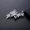 Luxury Exquisite Bling CZ Bridal Breastpin Wedding Clothes Jewelry Fashion Noble Zircon Flower Design Lapel Pin Brooch Jewellery