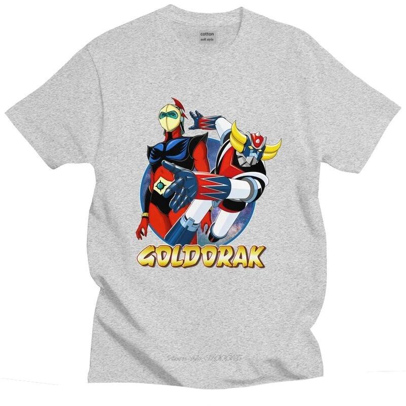 

Футболка UFO Robot Goldorak Grendizer для мужчин, хлопковая футболка, городские футболки, с коротким рукавом, Акутарус Голдрейк, аниме-футболки, приталенная одежда 4XL