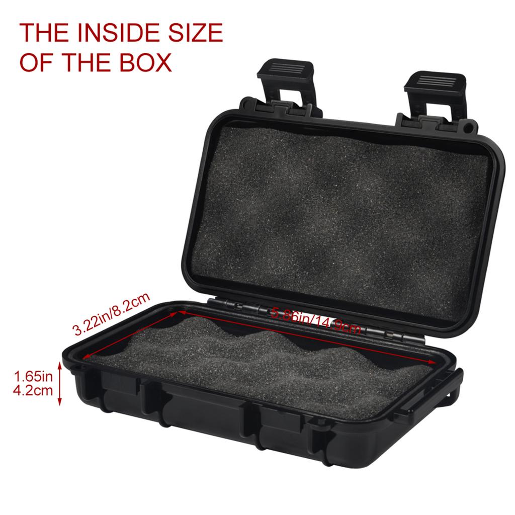 Caja Impermeable a Prueba de Golpes para Almacenamiento en Seco con 2 Hebillas en Forma de U para Pesca, Camping, Senderismo (Negro S)