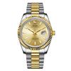 BUREI Japanese Quartz Simple and Business Gold and Silver Birthday Gift Men's Watch, Waterproof, Movement, Analog, Popular, Style, Luminous,