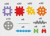 Marioinex Constructor Blocks Mini Waffles, 140 pcs,