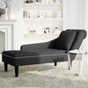 Chaise Longue with Cushion and Right Armrest Black Velvet