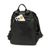 PU Convertible Backpack with Dual Front Vertical Zippers Casual Daypack for Women Daily Travel