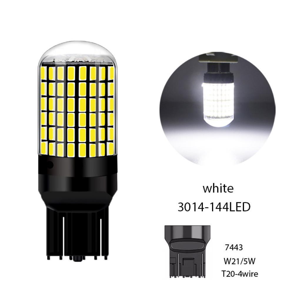 High Power LED Signal Bulb 1156 1157 7440 7443 Auto Brake Light 144SMD 3014 Decoder No Flash Error Car Tail Lamp Universal White