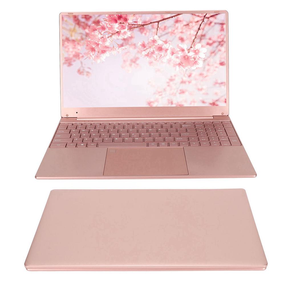15.6in Laptop for Win11 for N5095 CPU Pink Laptop with Fingerprint Keypad Backlight Keyboard