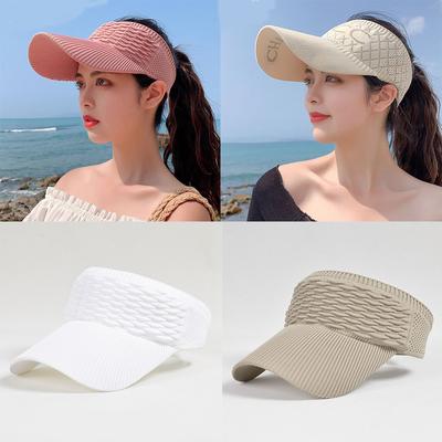 Cap No Top Sun-Shade Sun Protection Hat Hat Female Korean Spring and Summer Outdoor Sports Peaked 8010 Topless Student Sun Hat