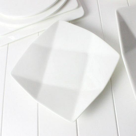 Pure White Octagonal Ceramic Plate for Salads and Fruit 8-inch