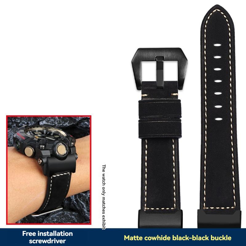 

for Casio G-SHOCK series Big Mud King generation GWG-1000/GB modified retro cowhide watch with male crazy horse leather bracelet for GWG-1000