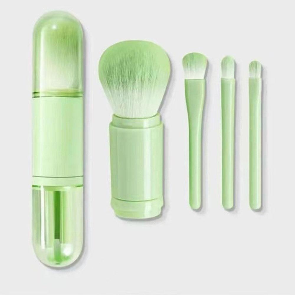 Retractable Makeup Brush, 4 In 1 Portable Travel Lip Brush, Highlight Brush, Eyeshadow Brush, Foundation Blending Powder Brush M