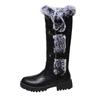 Winter suede knight boots, wool snow boots, women's plus size platform high boots, thick heels, warm cotton shoes
