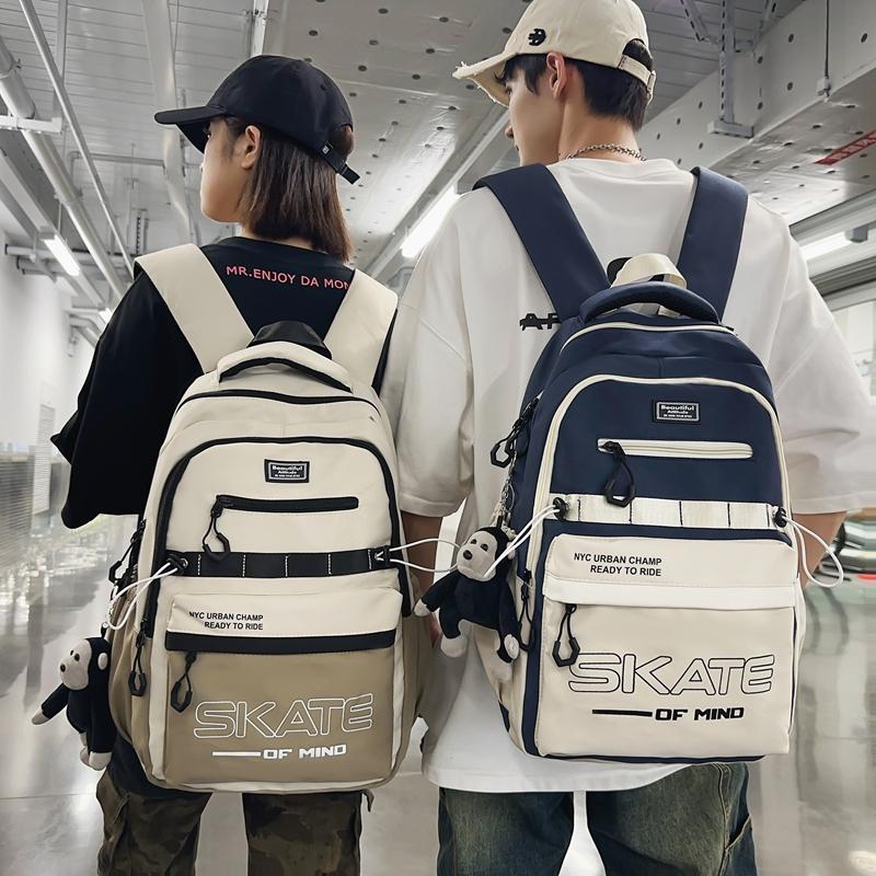 Студенческий школьный рюкзак с цветовыми блоками — фото 3