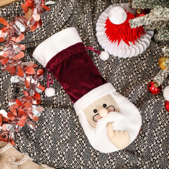 Świąteczny Mikołaj Pokrowiec na Butelkę Wina Miękki Pluszowy Nakładka na Butelkę Wina Uroczy