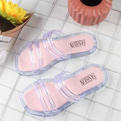 Kadınlar için Kristal Terlikler Yazlık Şeffaf Jöle Sandaletler Kadınlar için Kaymaz ve Moda Plaj Sandaletleri
