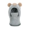 Kids Winter Warm Fleece Knit Hat With Bear Face Mask Neck Warmer One-Piece Hooded Beanie Girls Boys