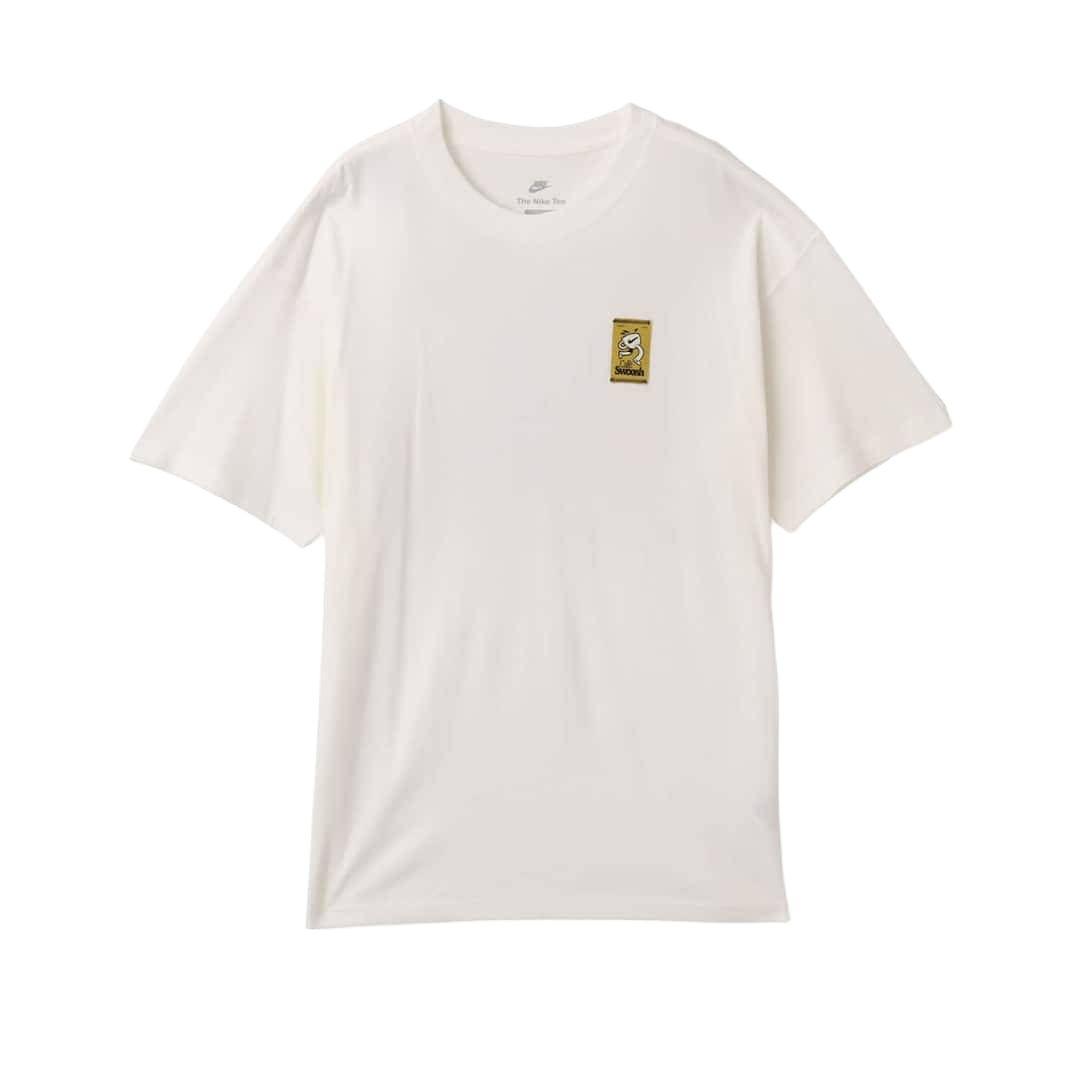 Nike Swoosh Nsw Lse Cafe V Круглый вырез Пуловер Повседневный Хлопок Свободная вязка Короткий рукав Футболка Унисекс Топы IH1158-100 M